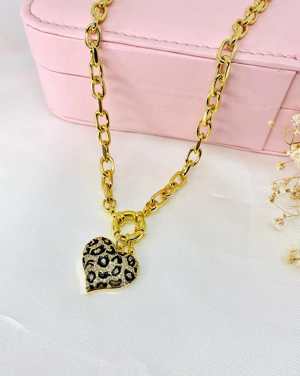 Collar Corazón Print Leo Gold 2