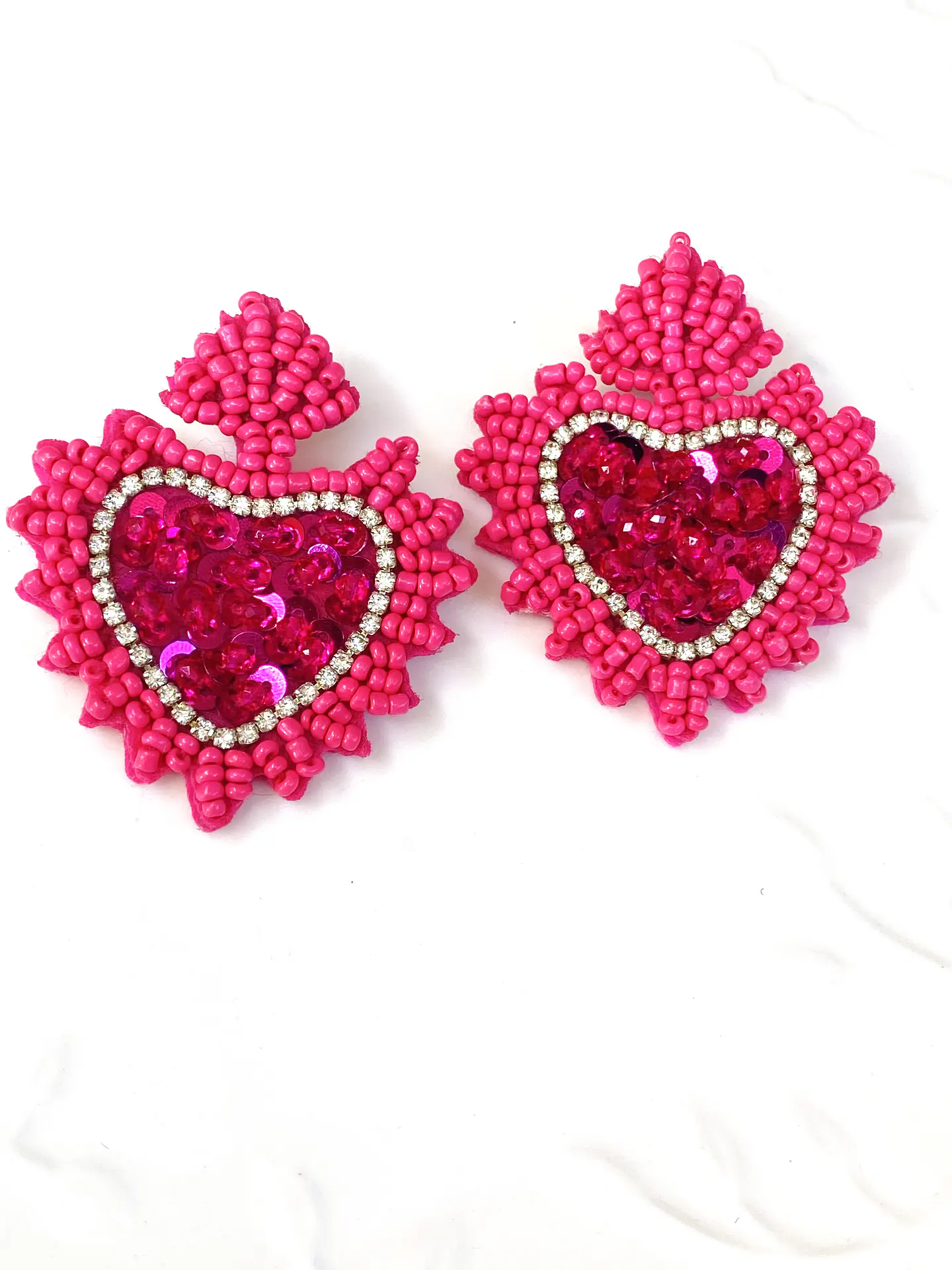Maxi Aros Corazón Detente Miyuki Fucsia Gold 2