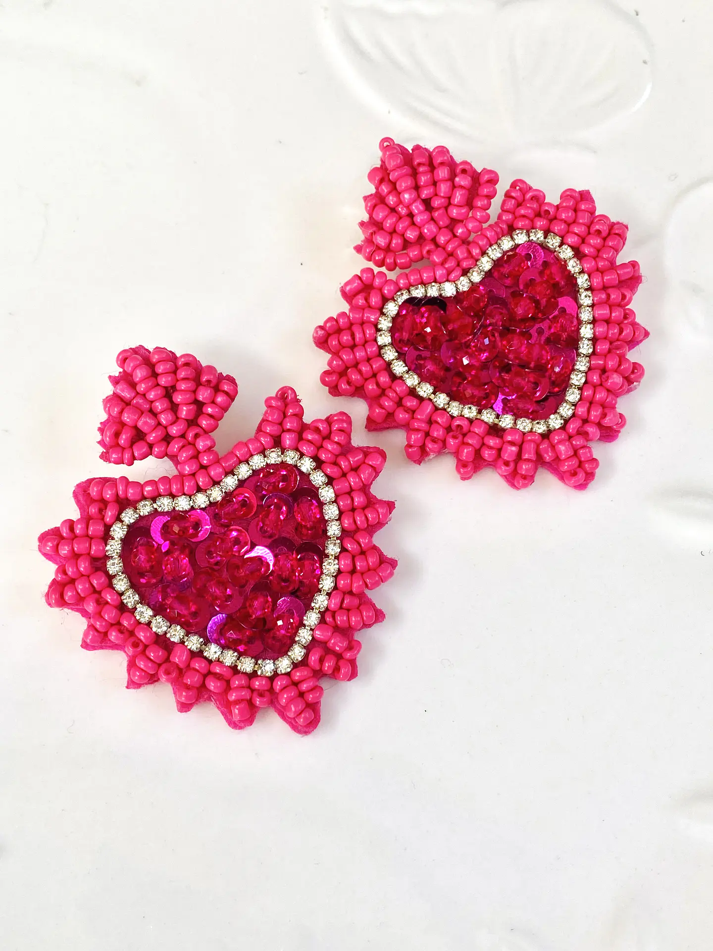 Maxi Aros Corazón Detente Miyuki Fucsia Gold 1