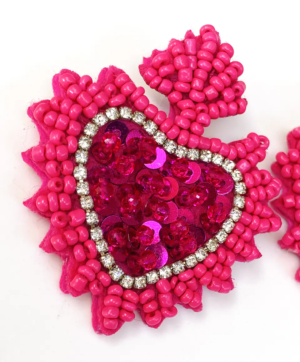 Maxi Aros Corazón Detente Miyuki Fucsia Gold 3