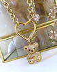 Collar Osito Circones Conector Corazón punto de luz gold - Miniatura 3