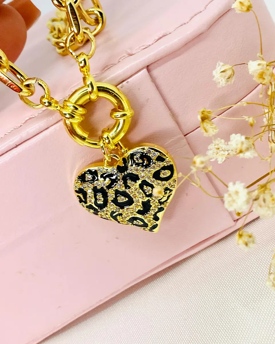 Collar Corazón Print Leo Gold 5