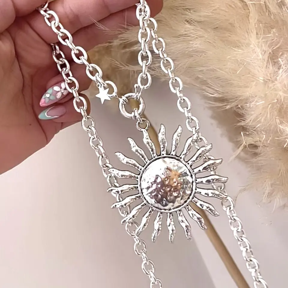 Collar XL Maxi Sol eslabones ovalados Silver 4