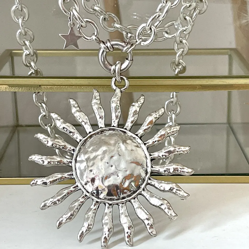 Collar XL Maxi Sol eslabones ovalados Silver 3