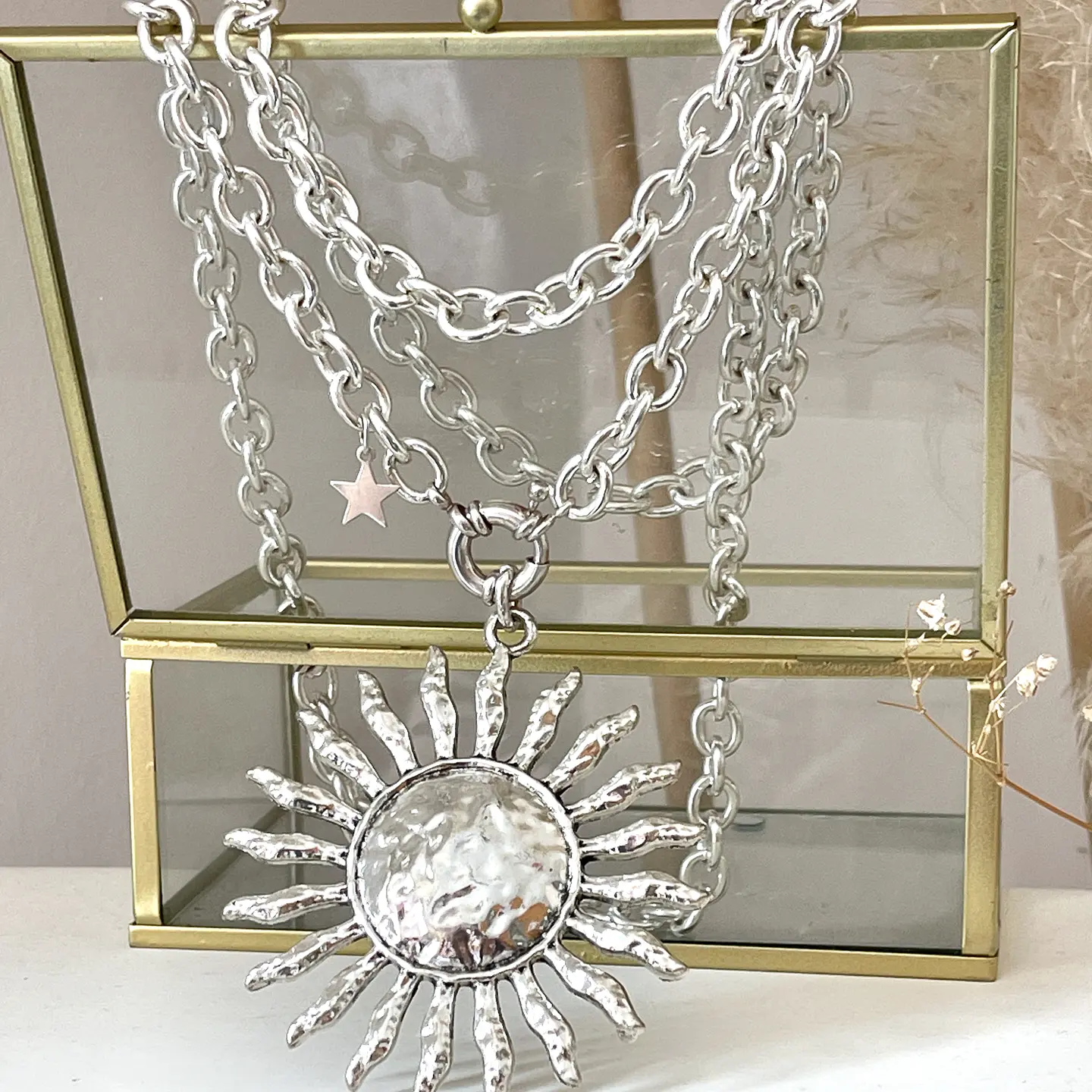 Collar XL Maxi Sol eslabones ovalados Silver 2
