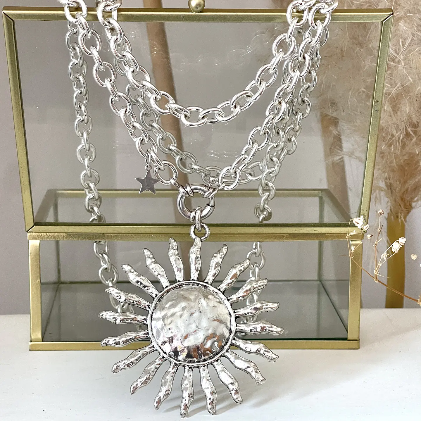 Collar XL Maxi Sol eslabones ovalados Silver 6
