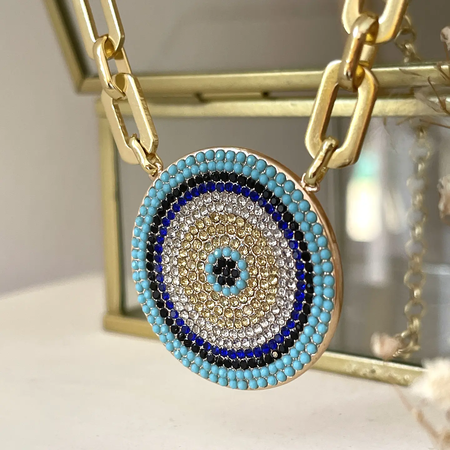 Collar Medallón Ojo Turco Circones Gold 5