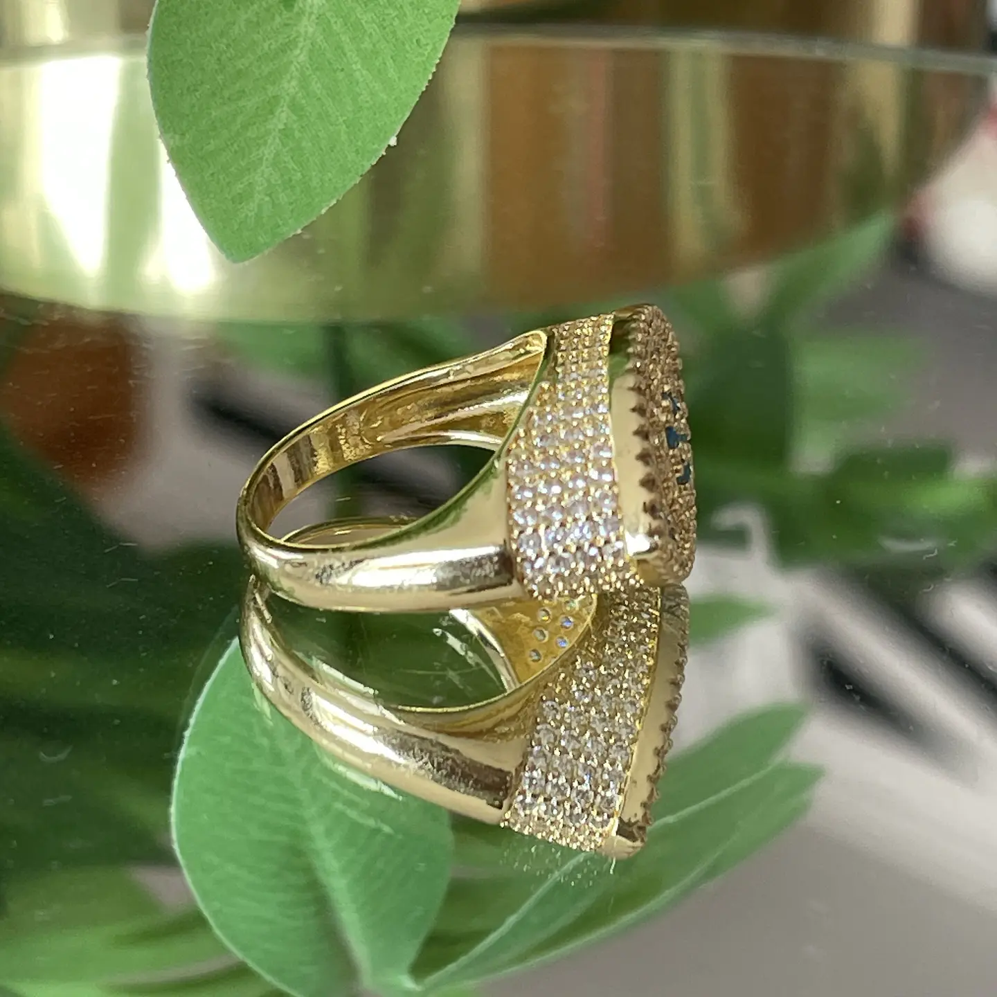 Maxi anillo Ojo Turco Turquesa Gold Circones   5