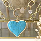 Collar Maxi Corazón Turquesa Broche Luxury Gold - Miniatura 2