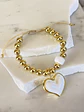 Pulsera Maxi Balines Corazón Blanco Gold  - Miniatura 1