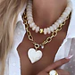 Collar Maxi Corazón Blanco Luxury Gold - Miniatura 3
