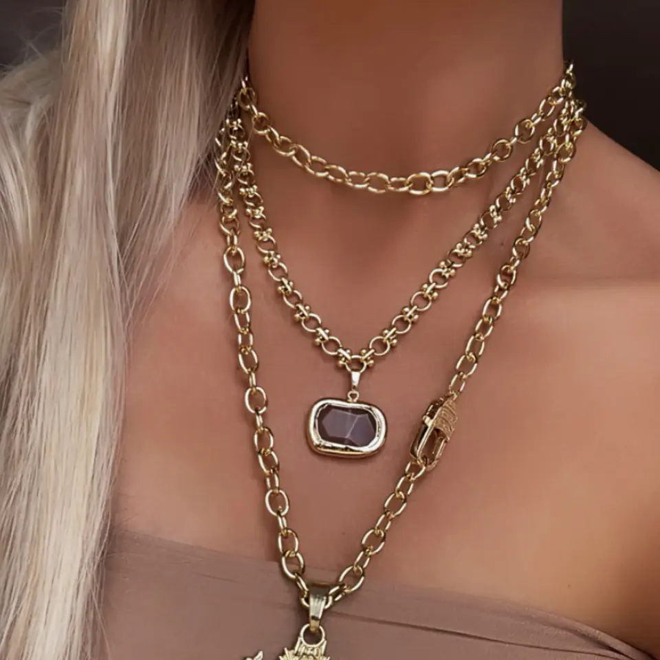 Collar Cuarzo de Fuego Gold 2