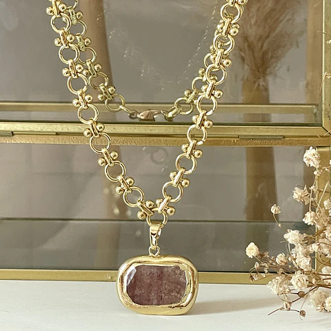 Collar Cuarzo de Fuego Gold