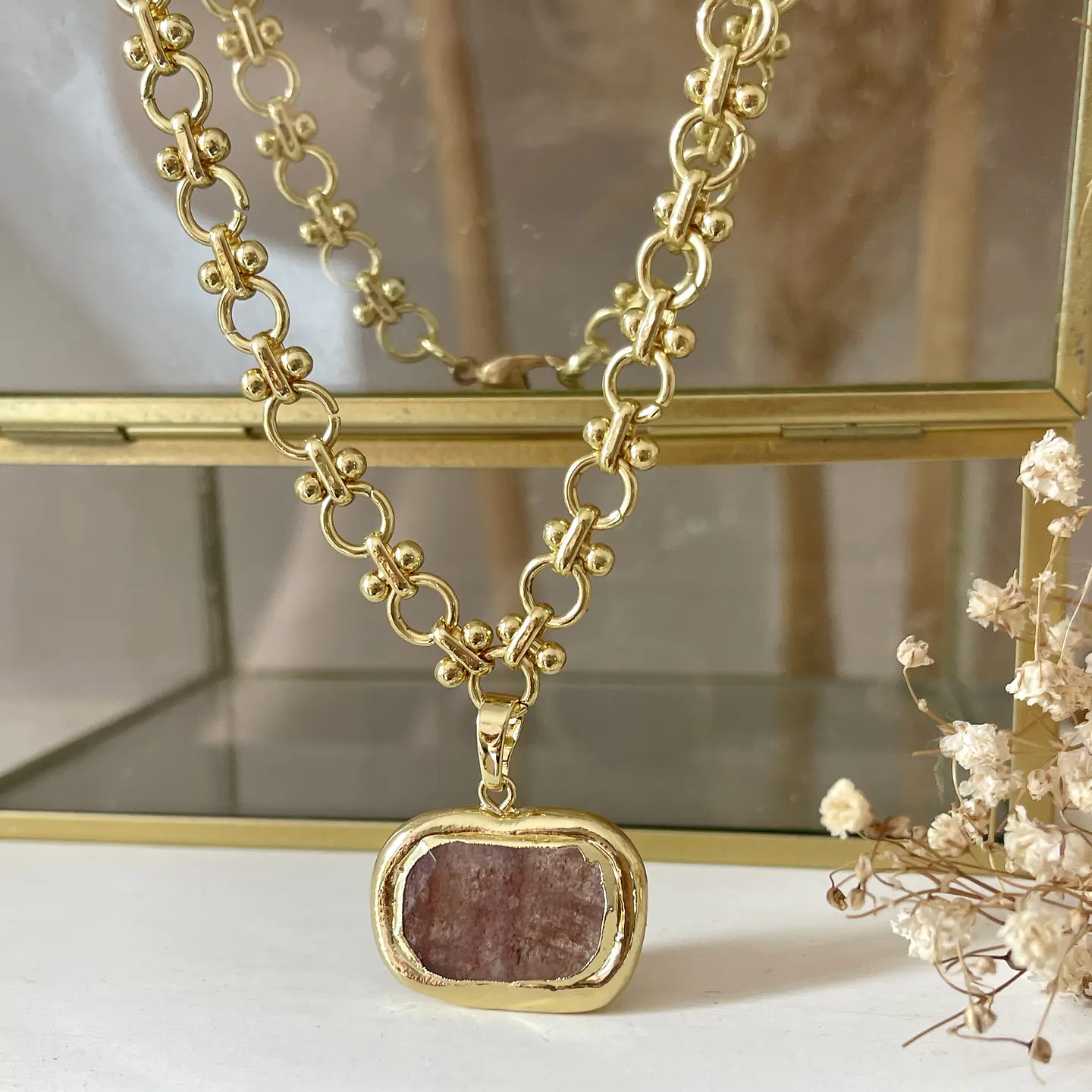 Collar Cuarzo de Fuego Gold 5