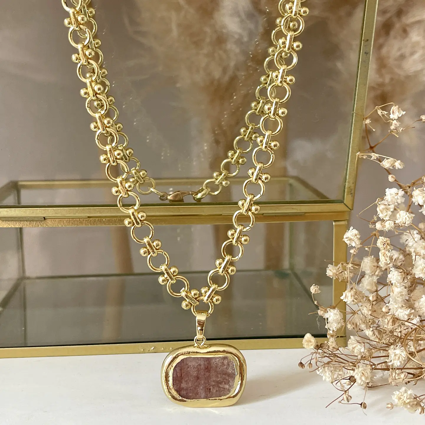 Collar Cuarzo de Fuego Gold 6