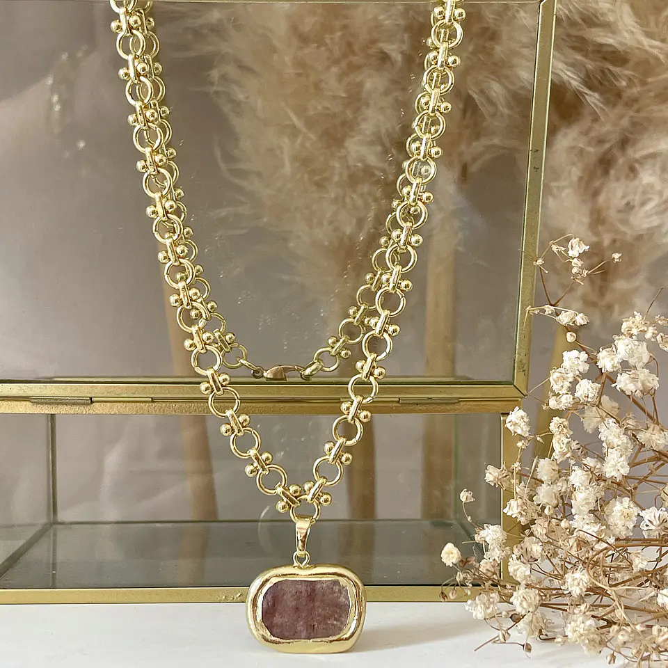 Collar Cuarzo de Fuego Gold 4