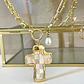 Collar Maxi Cruz Nácar Eslabones Tiffany Gold - Miniatura 1