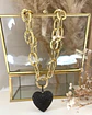 Collar Maxi eslabones Martillados Corazon Black circones - Miniatura 3
