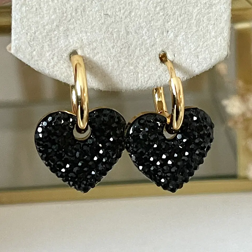 Aros Corazones Circones Black 1