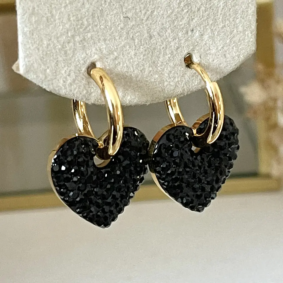 Aros Corazones Circones Black 2