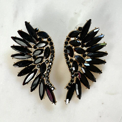 Aros Maxi Alas Cristal Black