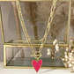 Collar Corazón Fucsia Esmaltado Gold - Miniatura 5