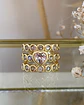 Maxi Anillo Triple Banda Circones Corazón Cristal Gold - Miniatura 2