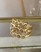 Maxi Anillo Triple Banda Circones Corazón Cristal Gold - Miniatura 3