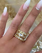 Maxi Anillo Triple Banda Circones Corazón Cristal Gold - Miniatura 6
