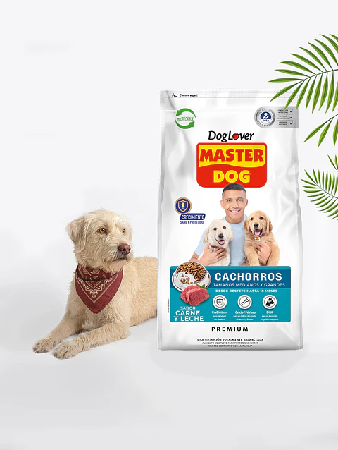 Master dog cachorros carne y leche 18kg
