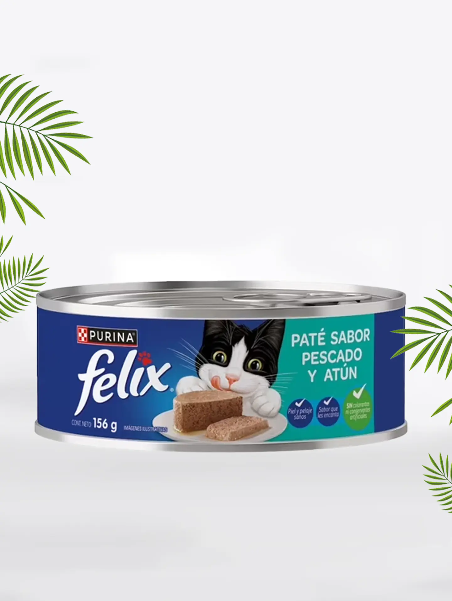 Alimento húmedo Felix Gato Pate sabor Pescado y Atún 156g 1