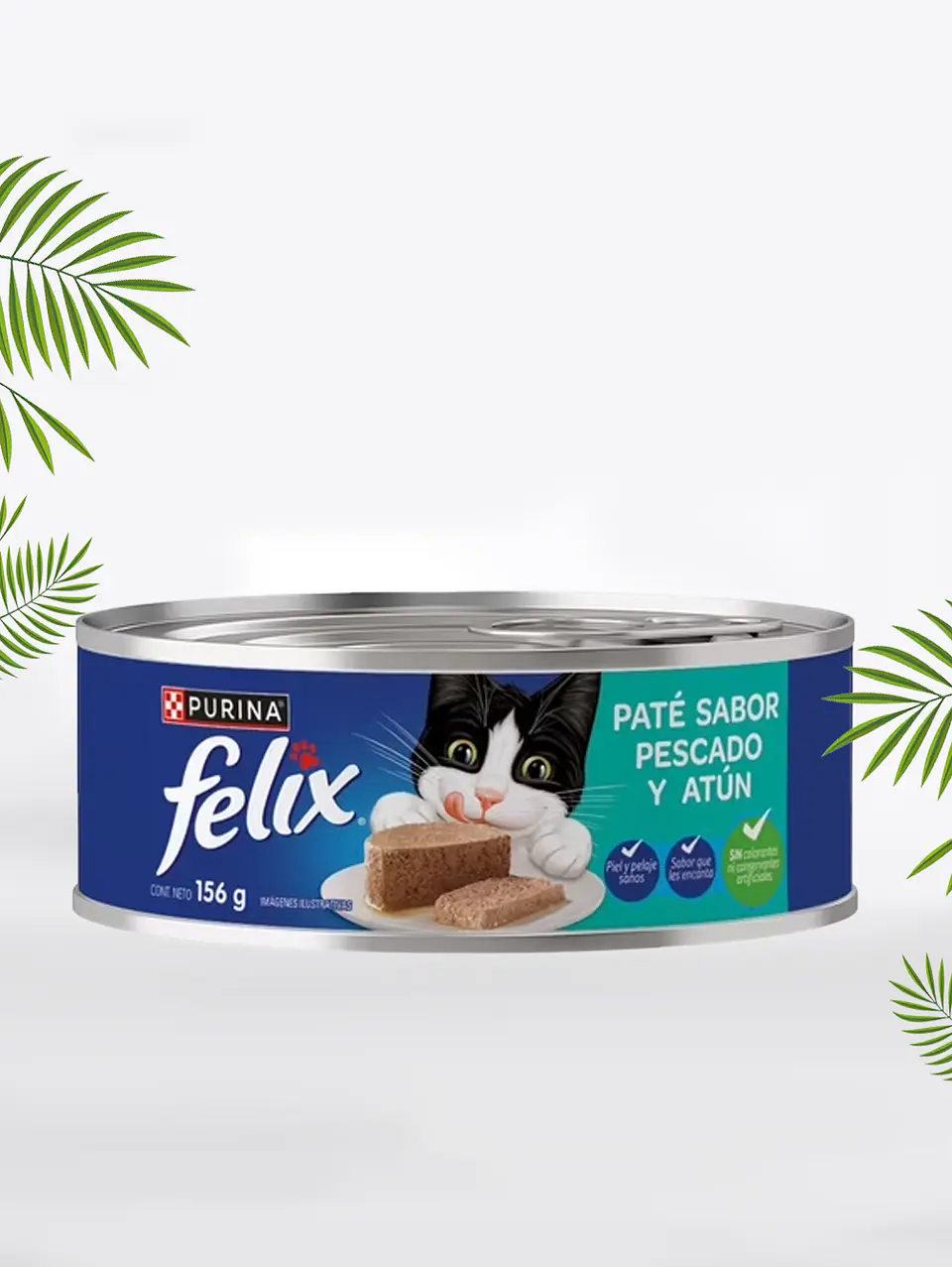 Alimento húmedo Felix Gato Pate sabor Pescado y Atún 156g 1