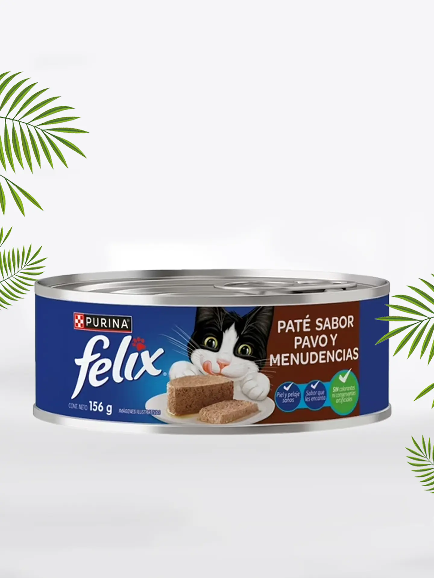 Alimento húmedo Felix Gato Paté sabor Pavo y Menudencias 156g 1