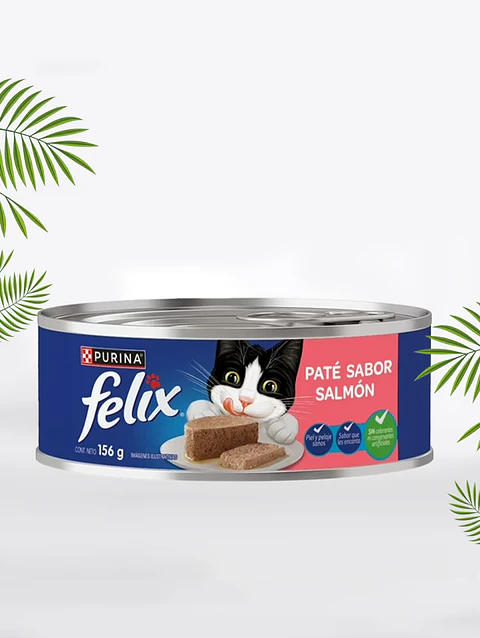Alimento húmedo Felix Gato Paté sabor Salmón 156g