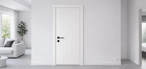 Porta WPC riscas/ lisa Magnética Dobradiça Oculta