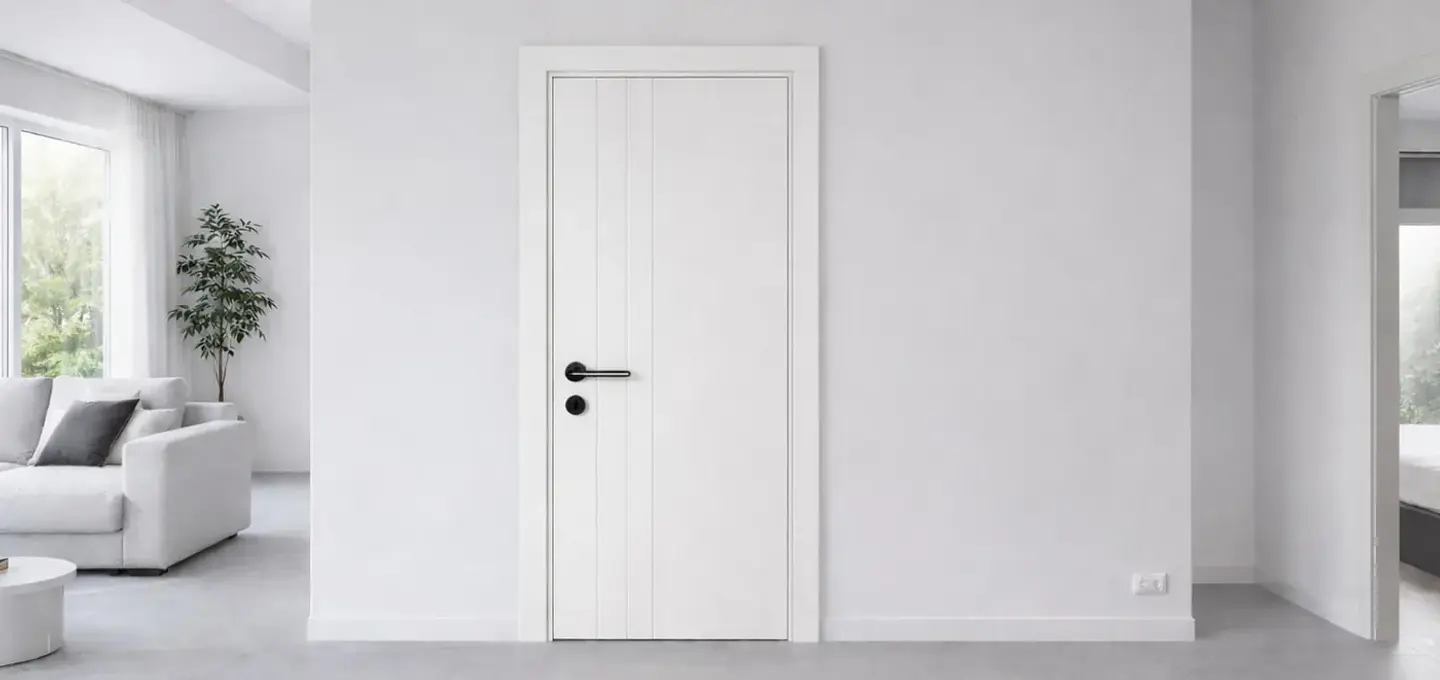 Porta WPC riscas/ lisa Magnética Dobradiça Oculta 1