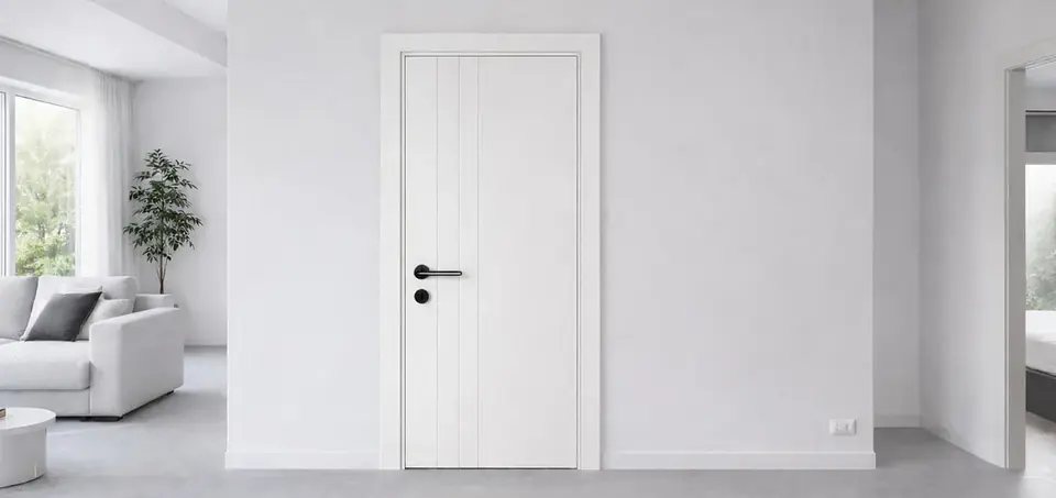 Porta WPC riscas/ lisa Magnética Dobradiça Oculta 1
