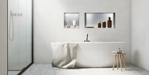 Nicho de Parede Inox Escovado Frameless