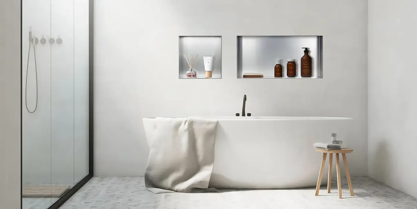 Nicho de Parede Inox Escovado Frameless 1
