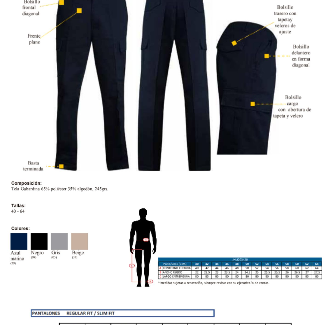 Pantalón Cargo Gabardina Tc Hombre 5