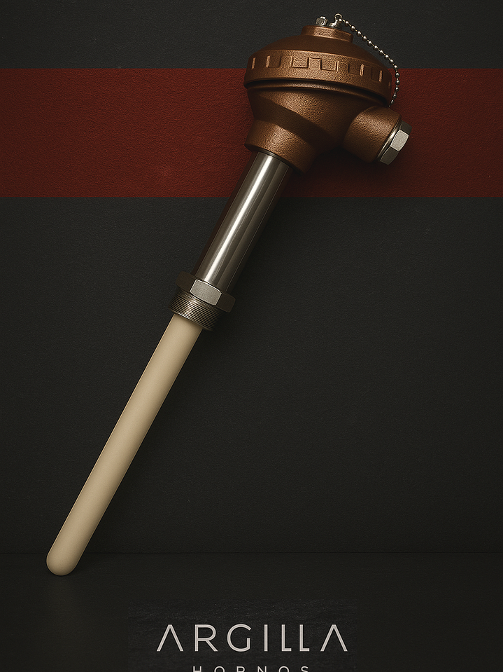 Termocupla tipo S con vaina y cabezal de aluminio 1