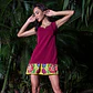Vestido corto linea A con olán estampado - Miniatura 2