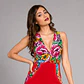 Palazzo con estampado mexicano, tela de algodón. cierre frontal, bolsas laterales. - Miniatura 2