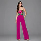 Palazzo de algodón con estampado mexicano, pantalón corte recto, bolsas laterales, cierre lateral, escote straple. - Miniatura 1