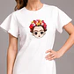 Vestido de algodón, con bordado de frida joven al frente. Largo arriba de la rodilla. - Miniatura 2