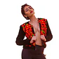 Chaqueta bordada sobre terciopelo. Forrado. Bordado Multicolor - Miniatura 3