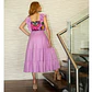 Vestido casual de algodón strech, falda de 3 olanes. Talle estampado con olanes. - Miniatura 3