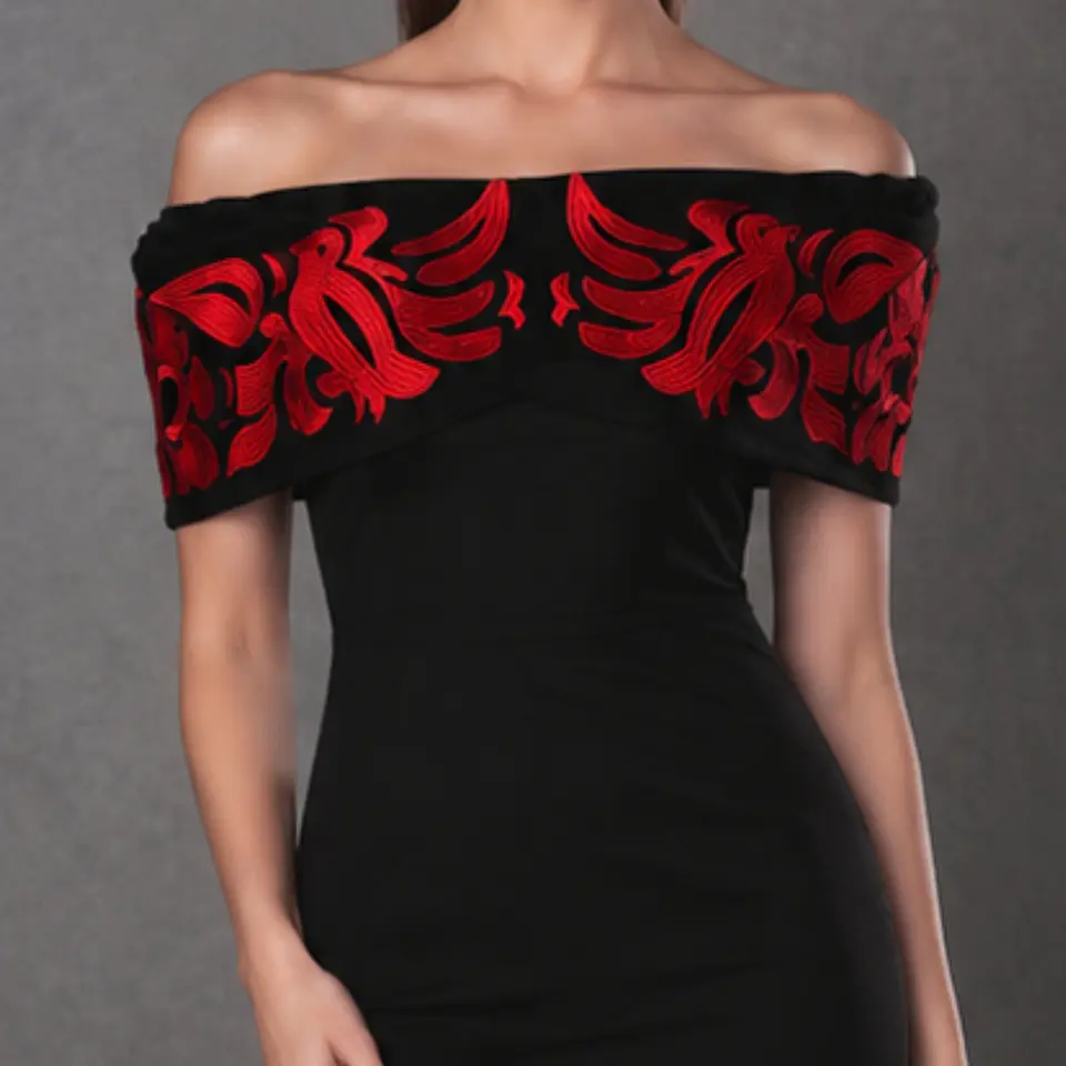 Vestido de Lino escote ojal con bordado artesanal en escote 2