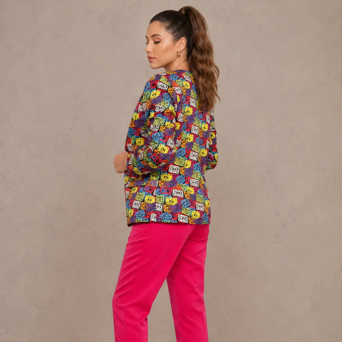 Chaqueta estampada manga larga 2