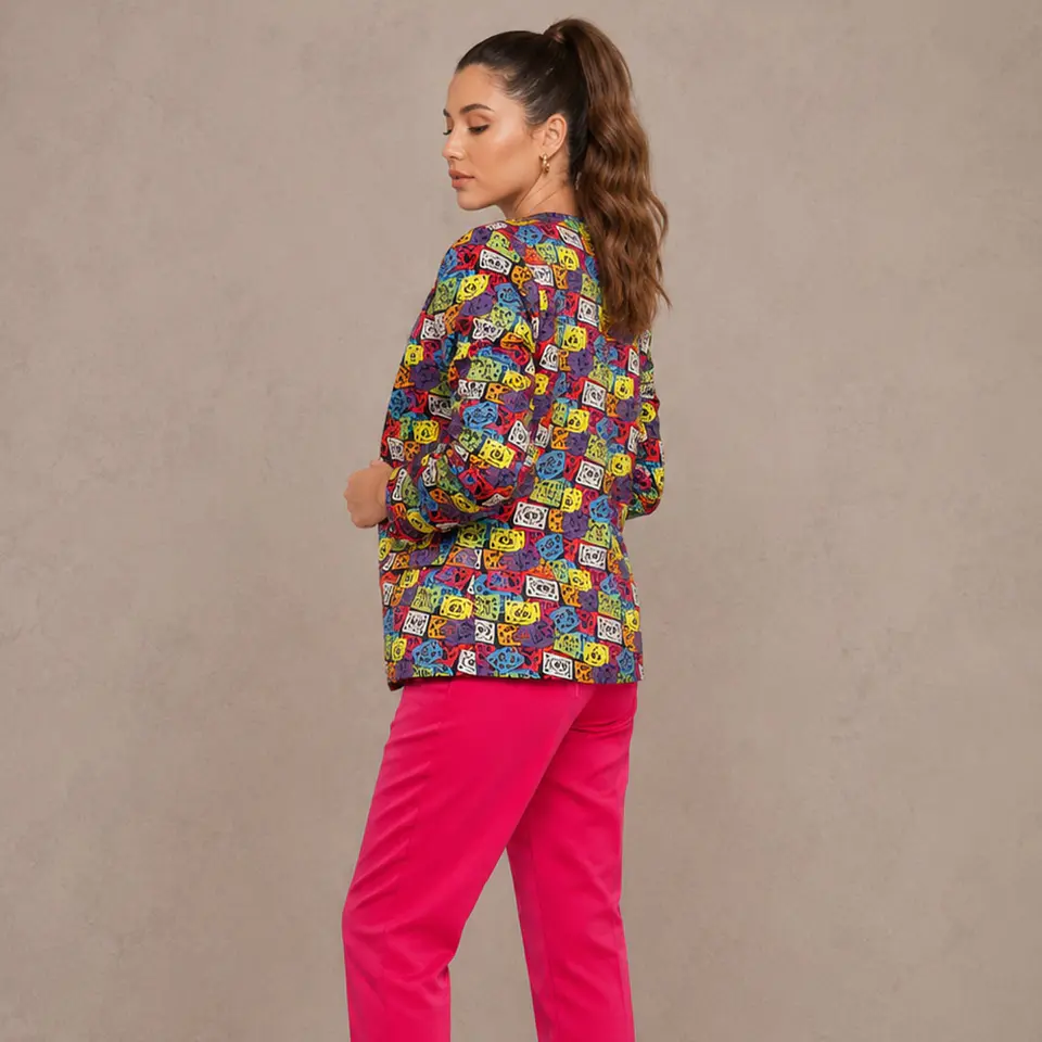 Chaqueta estampada manga larga 2